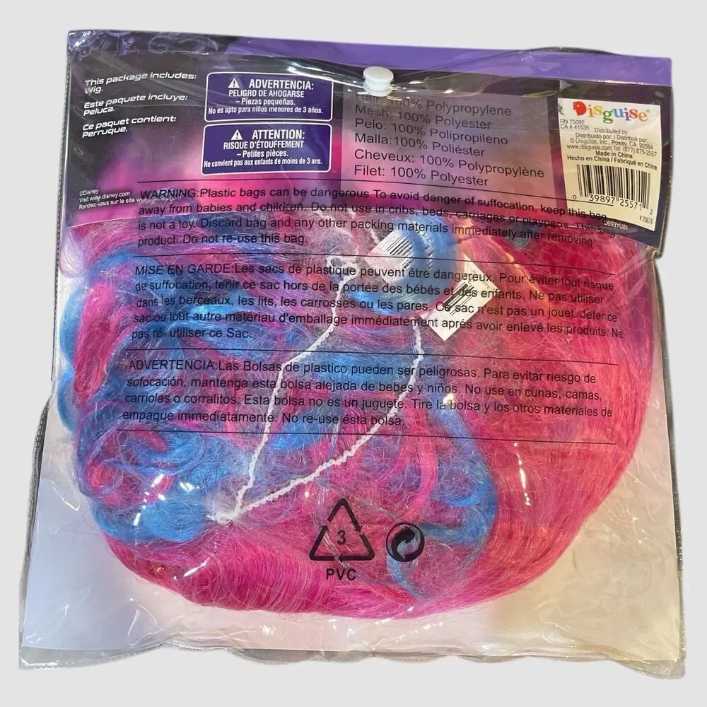 Disney Audrey Descendants 3 Child Wig Pink Blue OS Halloween Disguise NIP